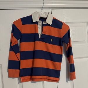 Ralph Lauren Striped Orange and Blue Henley